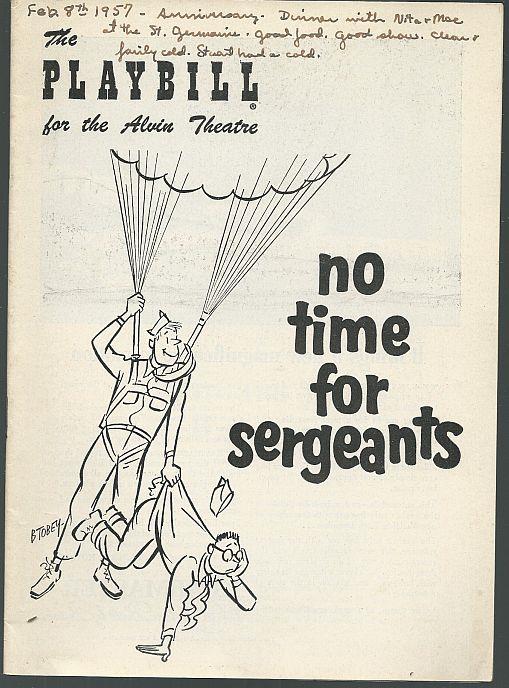 Playbill - No Time for Sergeants, February 4, 1957