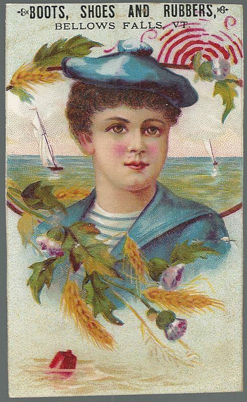 Advertisement - Victorian Trade Card for Boots, Shoes and Rubbers