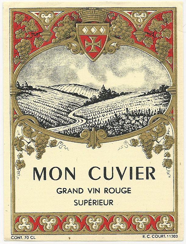 Advertisement - Vintage Wine Label for Mon Cuvier