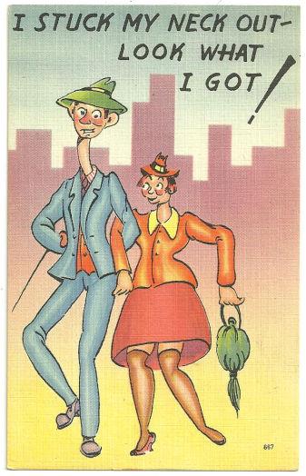 Image for COMIC POSTCARD OF LOVELY COURTING COUPLE