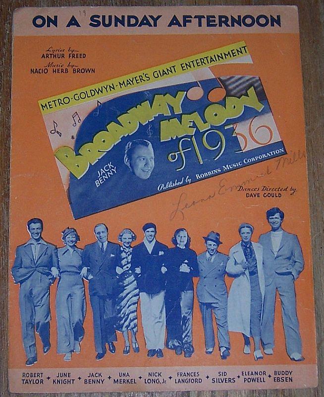 Sheet Music - On a Sunday Afternoon