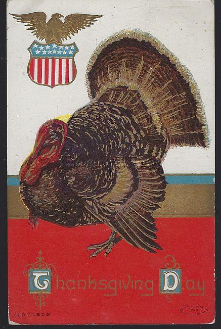 Postcard - Thanksgiving Day Postcard with Large Turkey