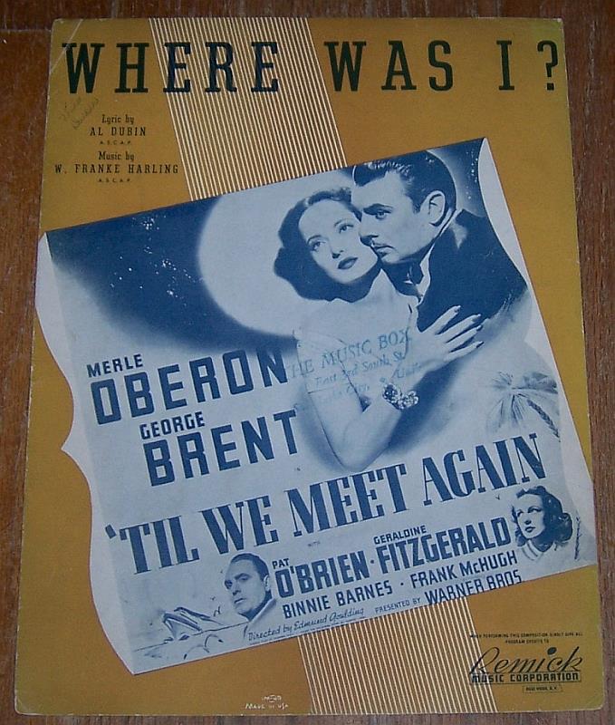 Sheet Music - Where Was I