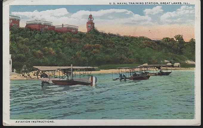 Postcard - Aviation Instruction, U.S. Naval Training, Great Lakes, Illinois
