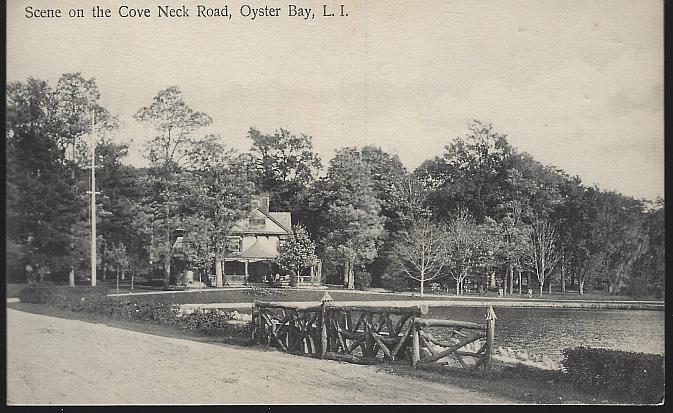 Postcard - Scene on the Cove Neck Road, Oyster Bay, Long Island, New York