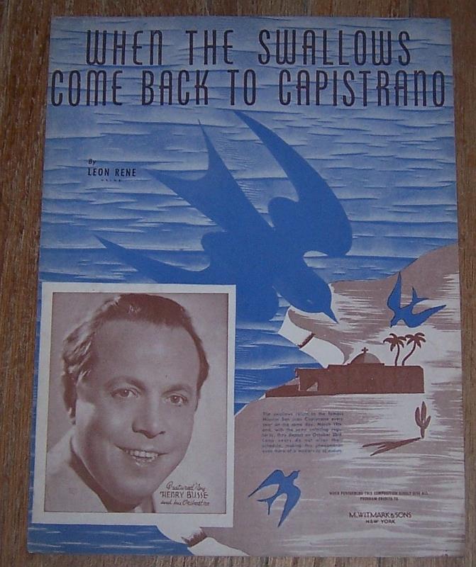 Sheet Music - When the Swallows Come Back to Capistrano