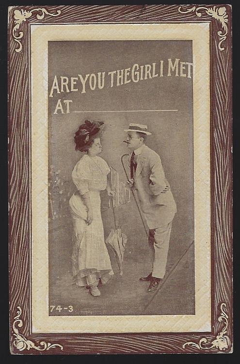 Postcard - Postcard of Courting Couple, Are You the Girl I Met at