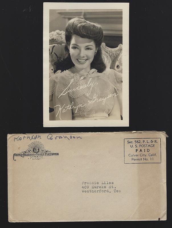 Photograph - Vintage Original Studio Signed Photograph of Kathryn Grayson with Original Envelope