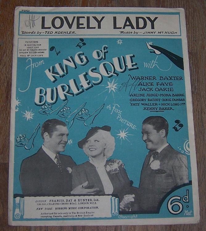 Sheet Music - Lovely Lady