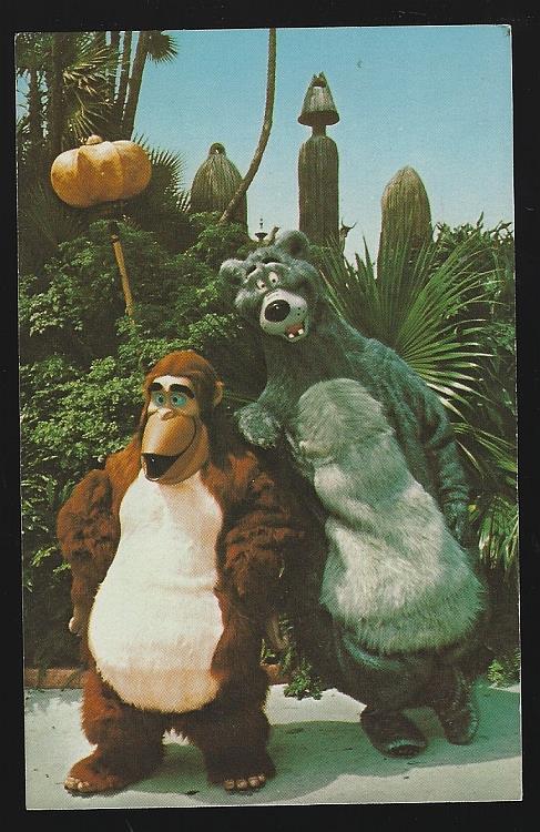 Postcard - Baloo and King Louie, Bare Necessities at Walt Disney World
