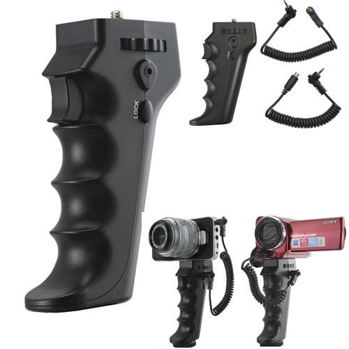 Handle Pistol Grip SONY camcorders W A/V R or LANC port & Blackmagic