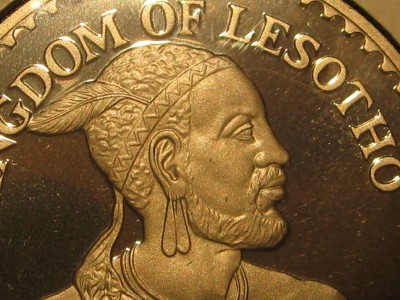 lesotho 1984 international games "hurdling" cu-ni proof