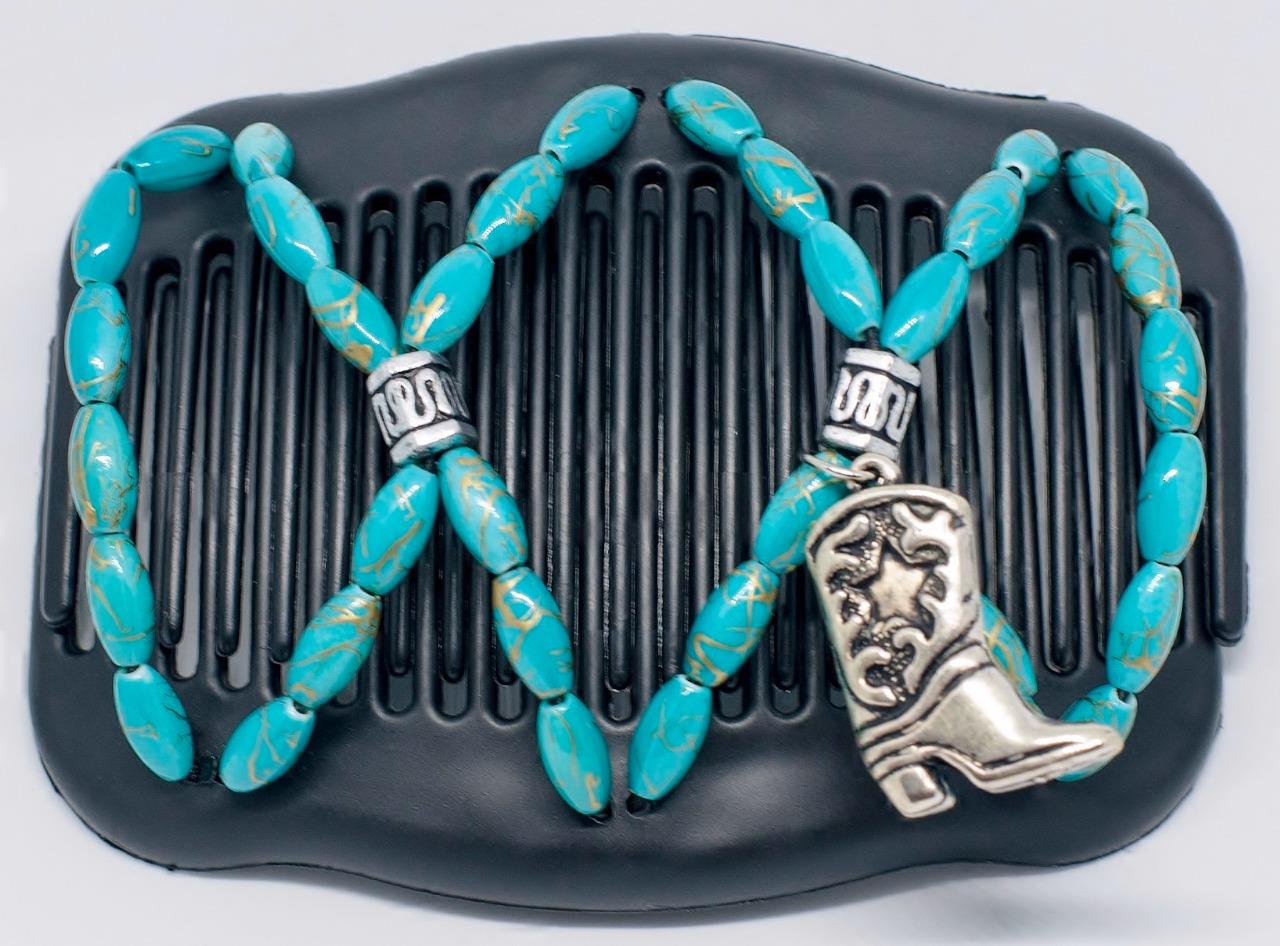 Angel Wings Hair Clips 4x3.5", African Butterfly Stye, Magic Combs, Western MS8 - Picture 3 of 3