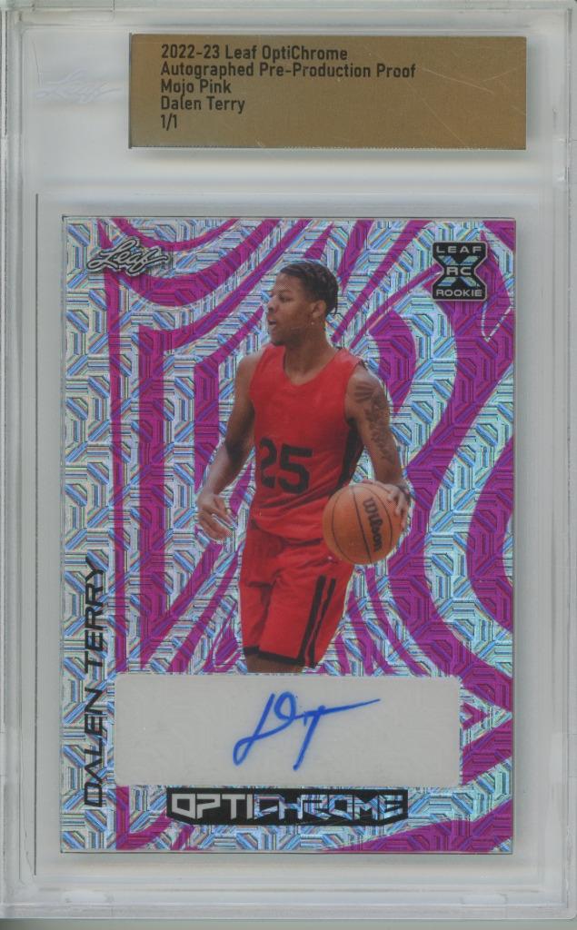 2022 Leaf Optichrome Proof Mojo Pink Dalen Terry 1/1 Auto RC Rookie