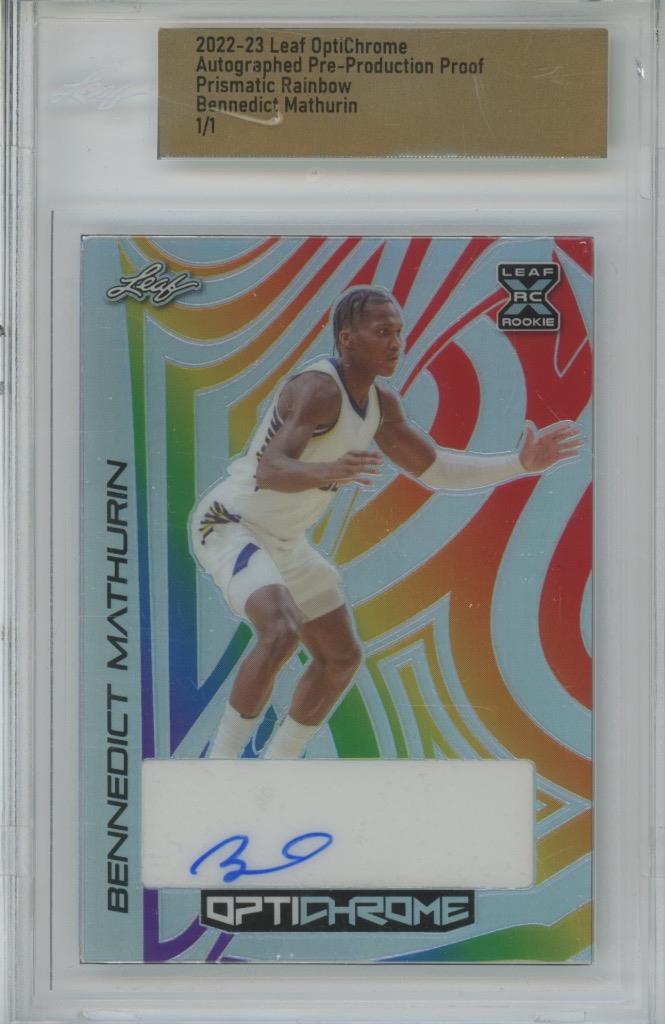 2022 Leaf OptiChrome Proof Bennedict Mathurin Prismatic Rainbow 1/1 RC Auto