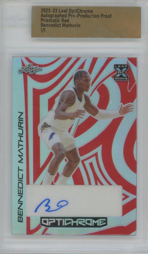 2022 Leaf OptiChrome Proof Bennedict Mathurin Prismatic Red 1/1 RC Auto