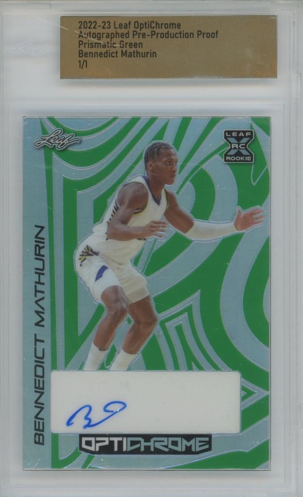 2022 Leaf OptiChrome Proof Bennedict Mathurin Prismatic Green 1/1 RC Auto