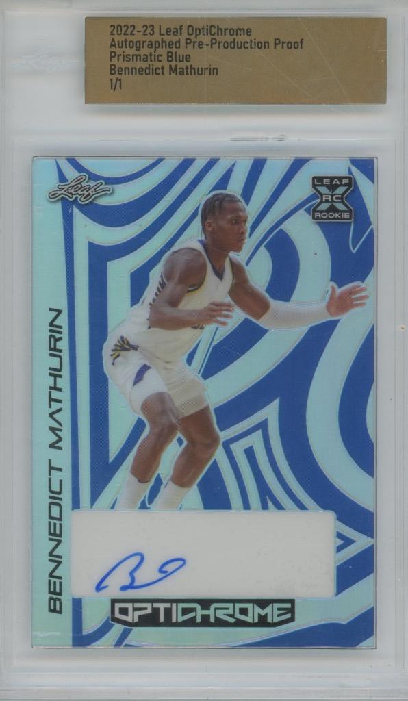 2022 Leaf OptiChrome Proof Bennedict Mathurin Prismatic Blue 1/1 RC Auto