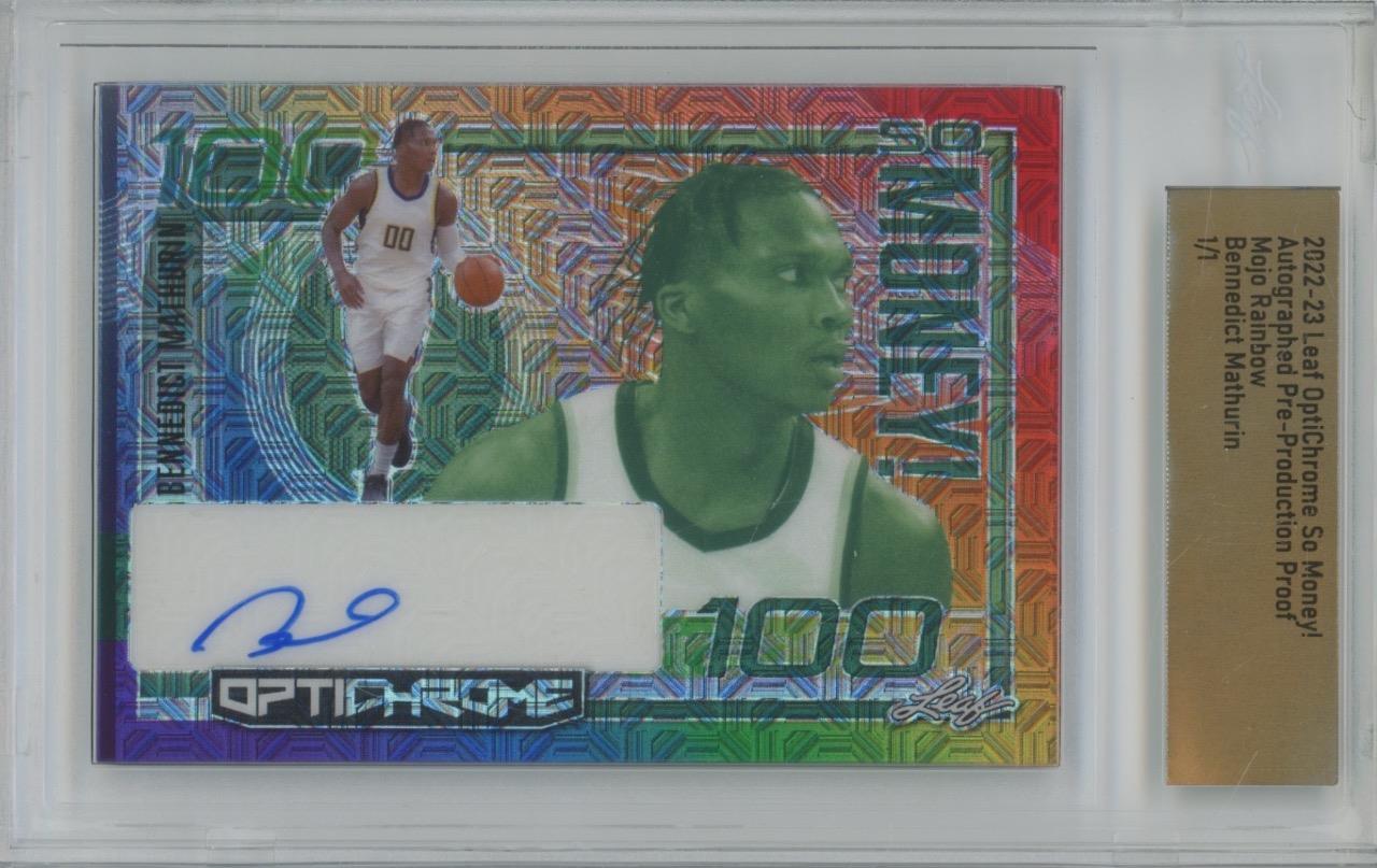 2022 Leaf OptiChrome Proof Bennedict Mathurin So $ MOJO Rainbow 1/1 RC Auto
