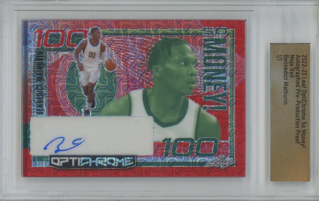 2022 Leaf OptiChrome Proof Bennedict Mathurin So $ MOJO Red 1/1 RC Auto