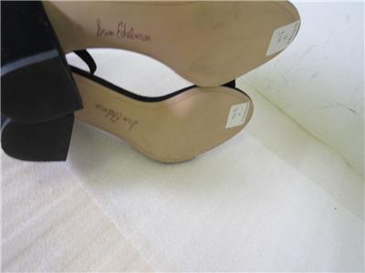 +ANTHROPOLOGIE SAM EDELMAN BLACK ODILA SUEDE SCALLOPED HEELS sz. 10 as is | eBay