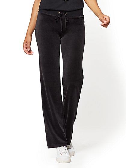 straight leg velour pants
