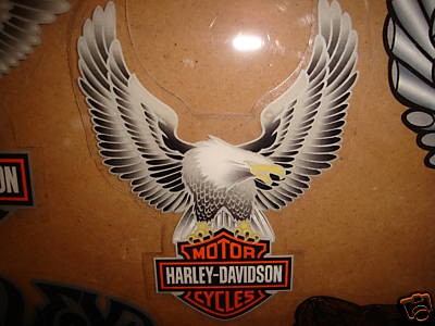 HARLEY DAVIDSON VINTAGE LARGE SILVER EAGLE DECAL 8