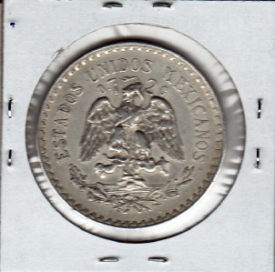 Mexico $ 1 Peso Silver Coin 1938 Coin Paper Money Exc.