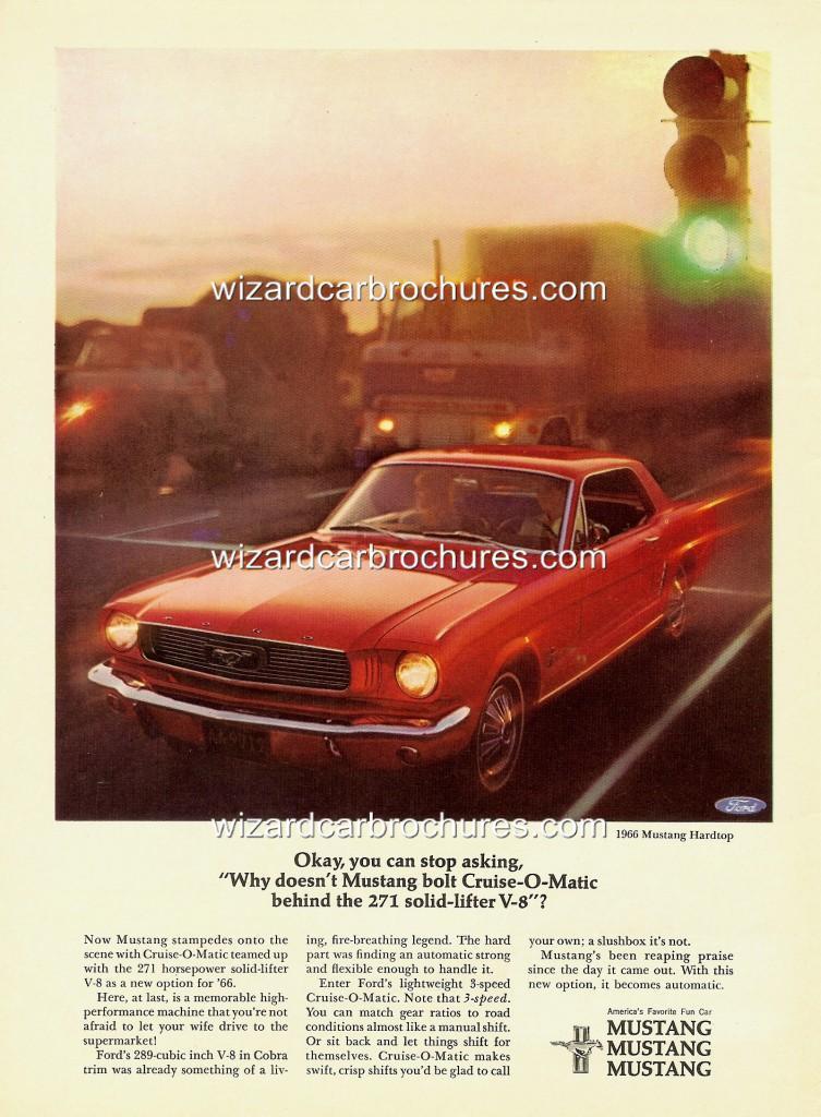 1966 Ford mustang sales brochure