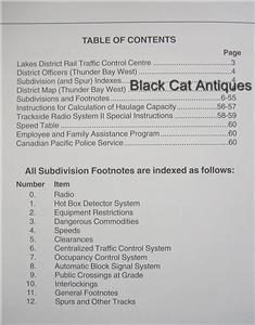 1999 Cpr Lakes District Thunder Bay West Time Table 64 Cror