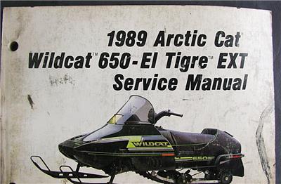 1989 Arctic Cat Wildcat 650 El Tigre Ext Snowmobile Service