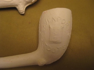 three vintage style collectable unused clay pipes