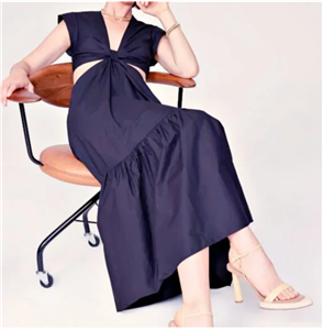 knee length dresses for ladies A.L.C. ALC Alexandria Cut Out Maxi Dress in Pink Cotton