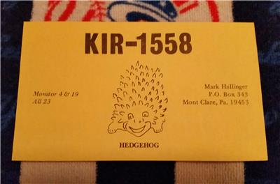 Ham Cb Radio Qsl Trading Card Hedgehog Mark Hallinger Mont