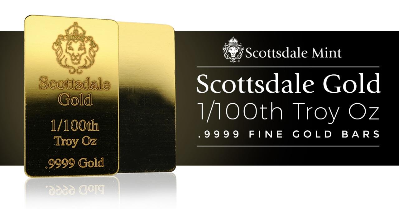 1/100 oz .9999 Gold Bar by Scottsdale Mint – Fractional Gold Bullion #A504