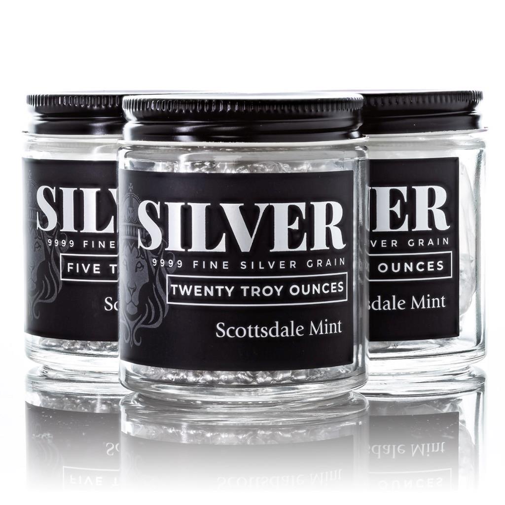 10 oz Silver Shot .9999 Fine Silver in Jar for Casting or Pouring