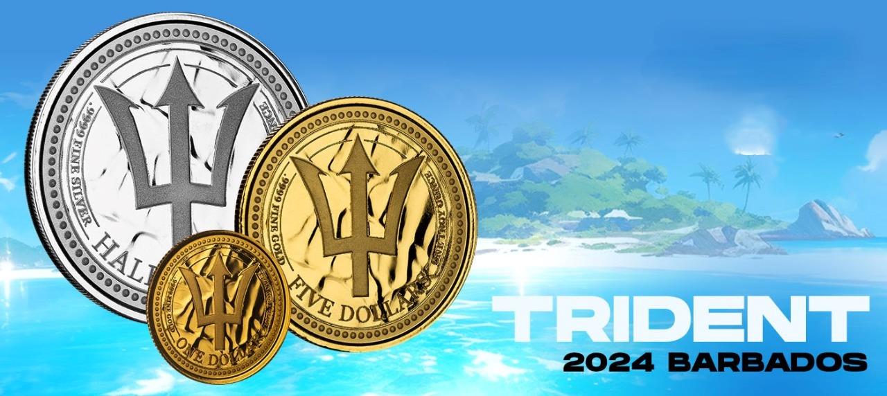 2024 1 oz Silver Coin - Barbados Trident .9999 Silver (BU