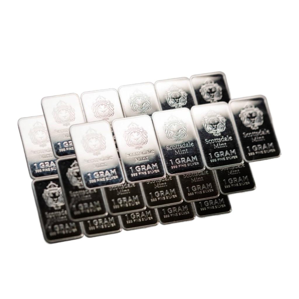 25 x 1 Gram Silver Bars - Prepper Silver .999 Silver Bullion Bars