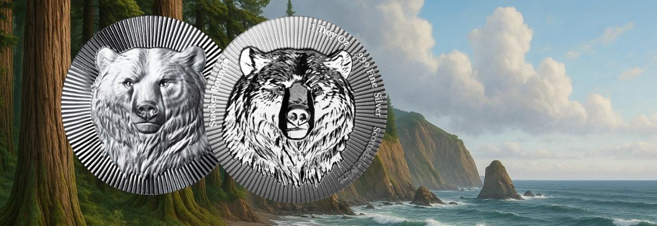 Scottsdale Mint 1oz Silver STACKER® Grizzly Bear CertiLock (eBay