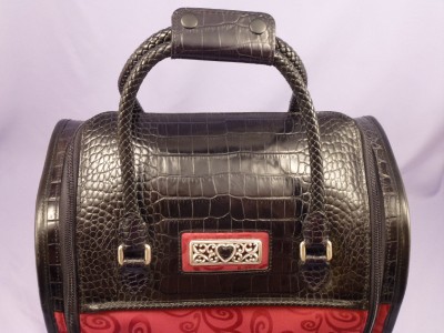 Brighton Ruby Red/Black Large Cosmetic Case Bag Travel Carry-On Tote ...