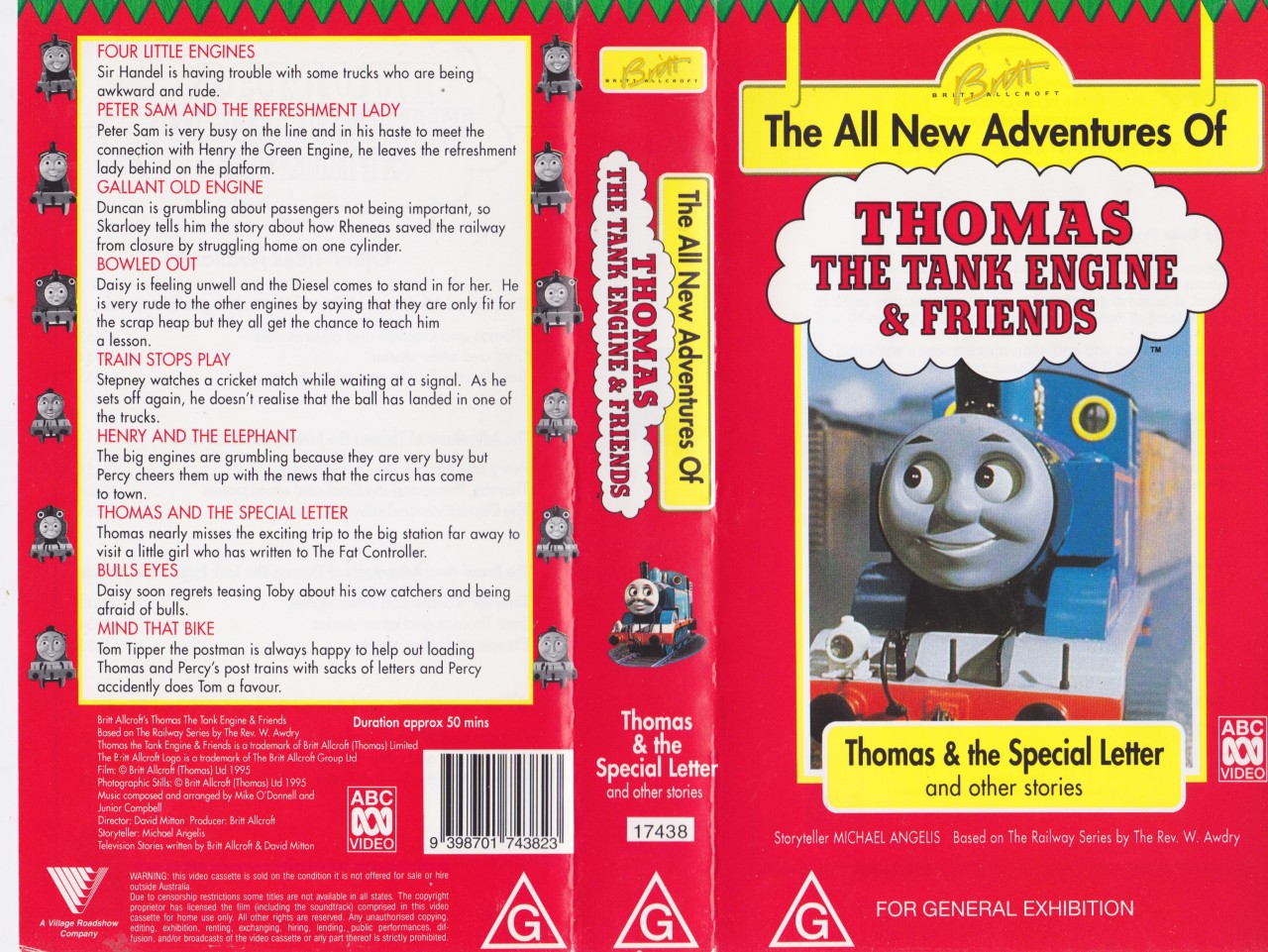 THOMAS THE TANK ENGINE THOMAS AND THE SPECIAL LETTER !VHS VIDEO PAL A ...