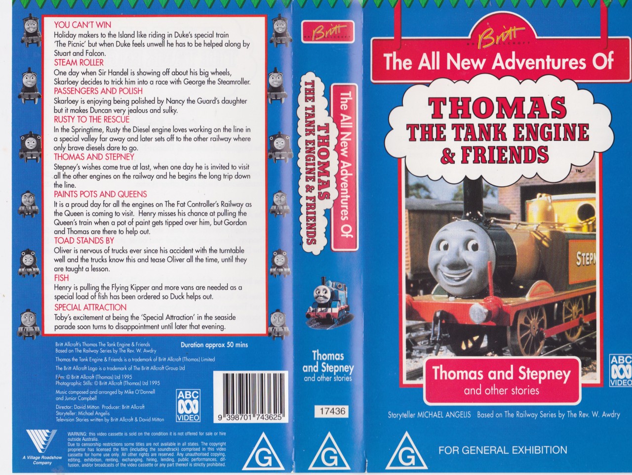 THOMAS THE TANK ENGINE THOMAS AND STEPNEY !VHS VIDEO PAL~ A RARE FIND ...
