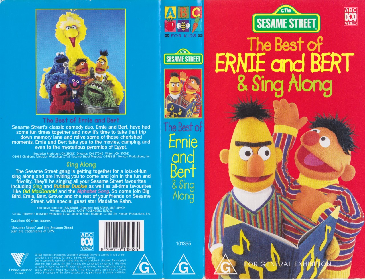 Sesame Sings The Best of Ernie and Bert and Sing Along Video PAL VHS