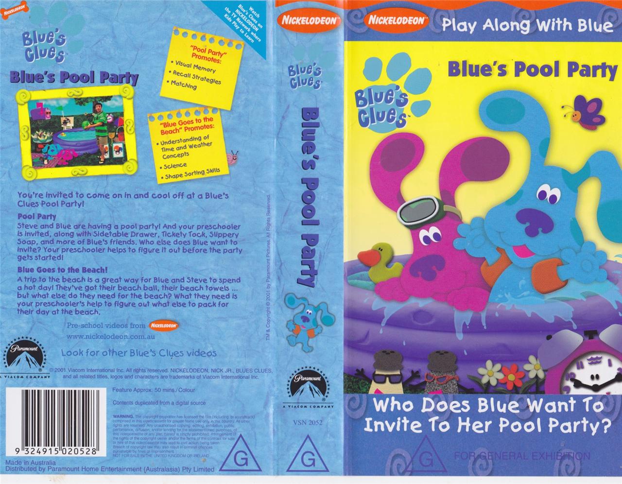 Blues Clues Blues Pool Party Vhs Video Pal A Rare Find | The Best Porn ...