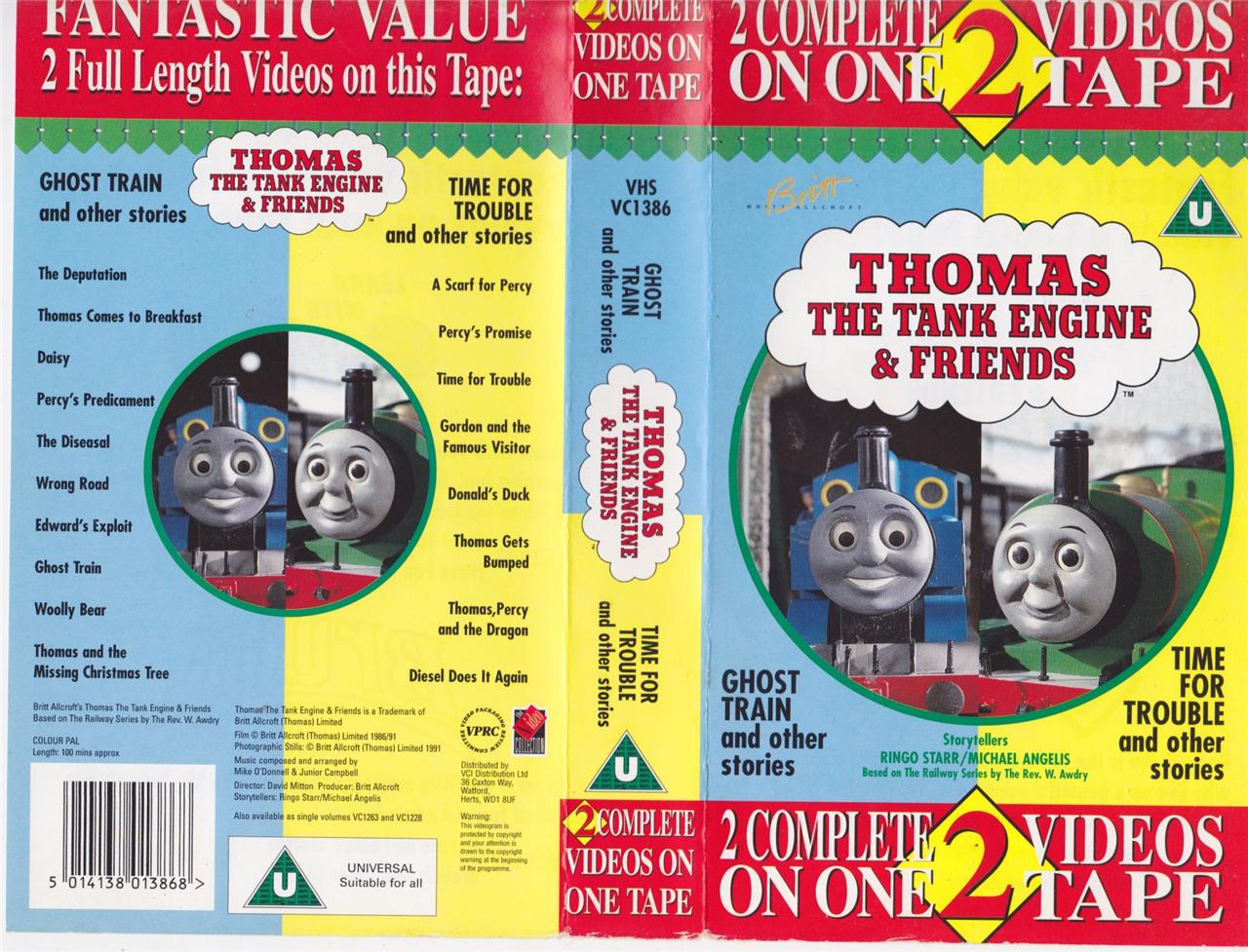THOMAS THE TANK ENGINE GHOST TRAIN +TIME FOR TROUBLE VHS VIDEO PAL~ A ...