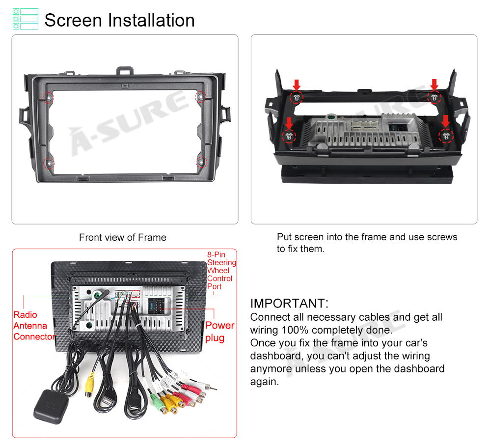 9'' Android 13 Stereo Radio GPS for Toyota Corolla 2007-2012