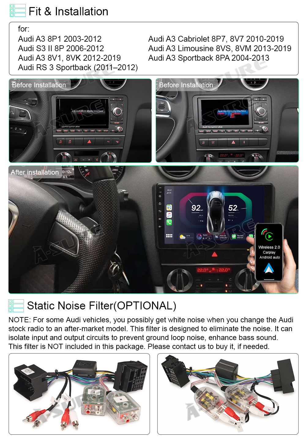 Apple Carplay & Android Auto Installation in a 2015 Audi A3