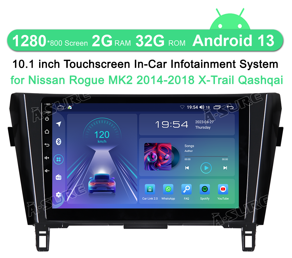 Android 13.0 CarPlay Car radio stereo for Nissan Rogue 2014