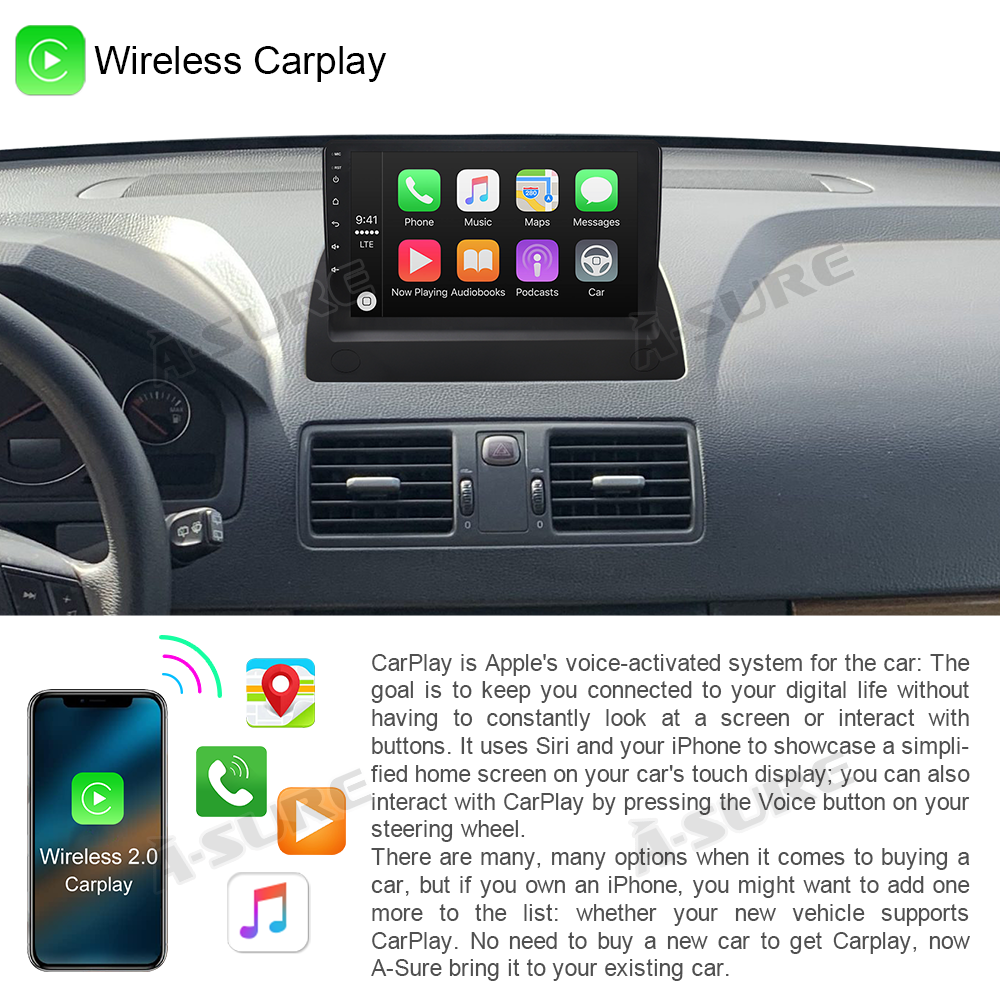 For Volvo XC90 2002-2014 Android 13.0 Wireless Carplay Car