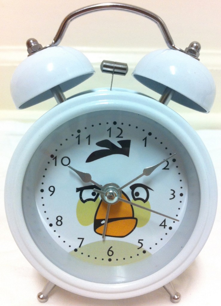 NEW 4" Angry Birds Mini Twin Bell Alarm Clock HIGH QUALITY FREE